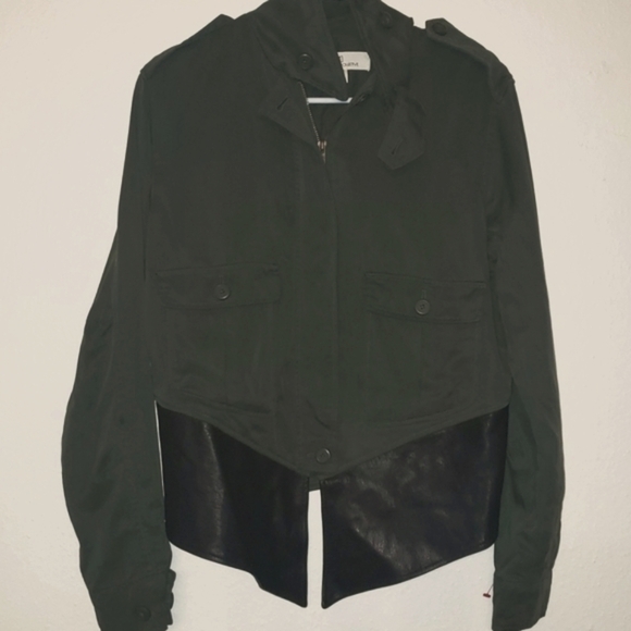 Dakota Collective leather trimmed zip front jacket - Picture 1 of 11